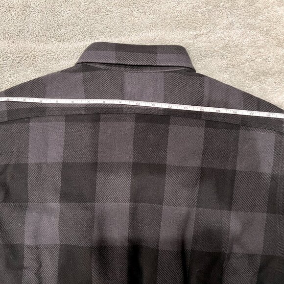 Sugar Cane Twill Plaid Work Shirt Flannel - Large - Black & Grey - SC29357 - Picture 5 of 12